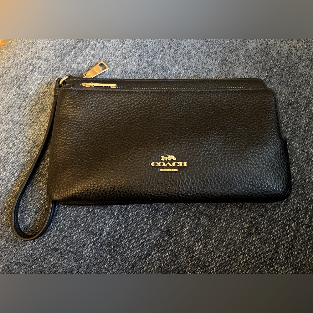 Coach black wristlet